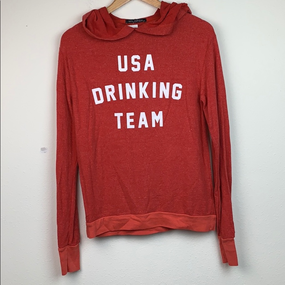 NWT Wildfox USA drinking team baggy beach sweater - Picture 2 of 6
